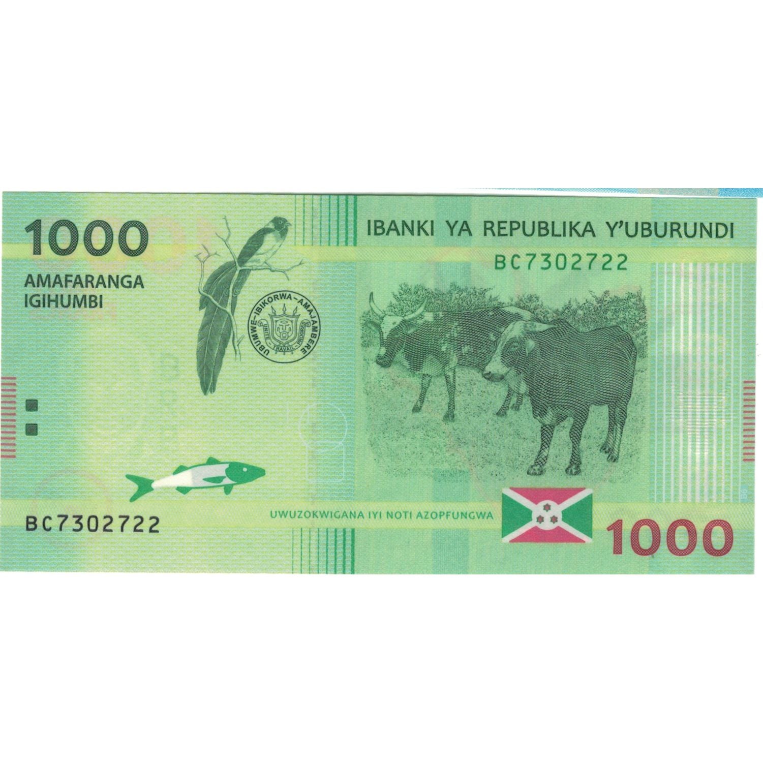 Banconote, Burundi, 1000 Francs, 2015, 2015.01.15, KM:51, SPL
