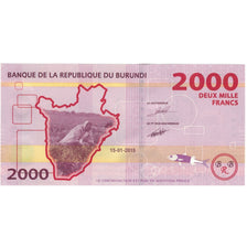 Banknote, Burundi, 2000 Francs, 2015, 2015.01.15, KM:52, AU(55-58)