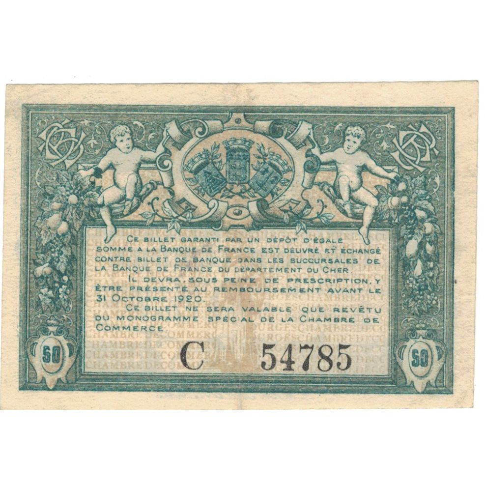 Frankrijk, Bourges, 50 Centimes, 1915, Chambre de Commerce, TTB+, Pirot:32-1