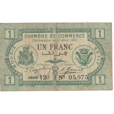 Banconote, Algeria, 1 Franc, Chambre de Commerce, 1915, 1915-04-17, MB+