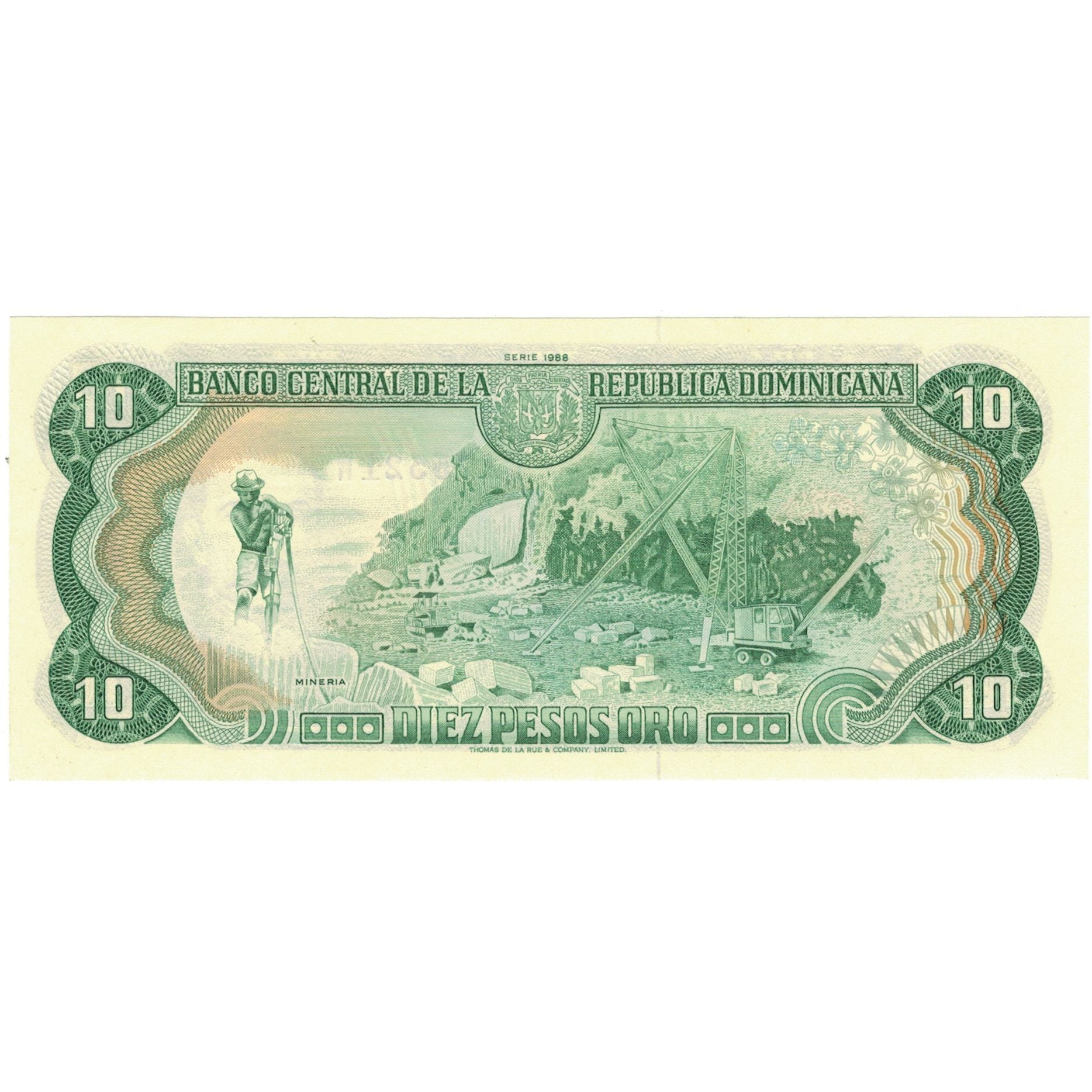 Banknote, Dominican Republic, 10 Pesos Oro, 1988, 1988, KM:119c, UNC(64)
