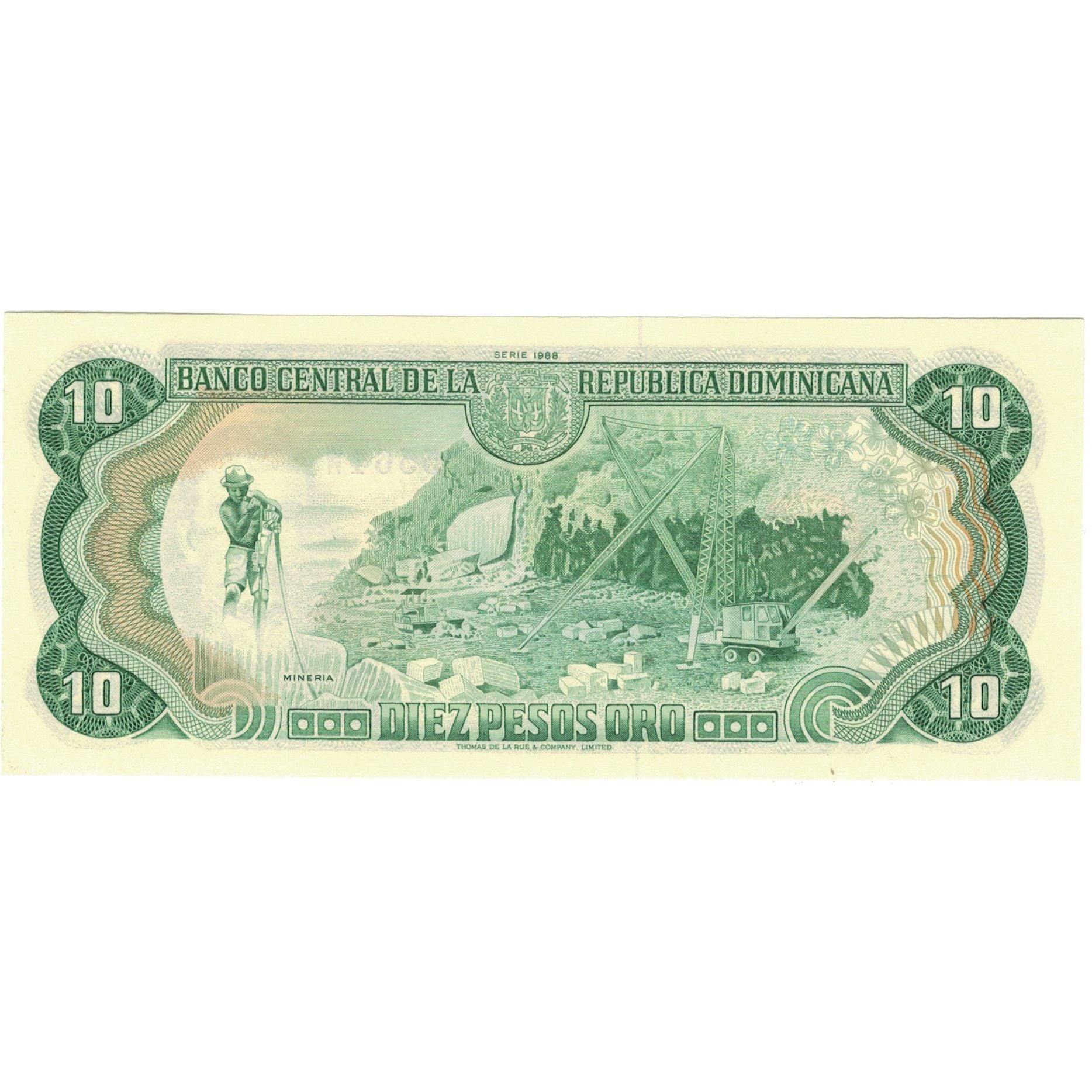 Biljet, Dominicaanse Republiek, 10 Pesos Oro, 1988, 1988, KM:119c, SPL+