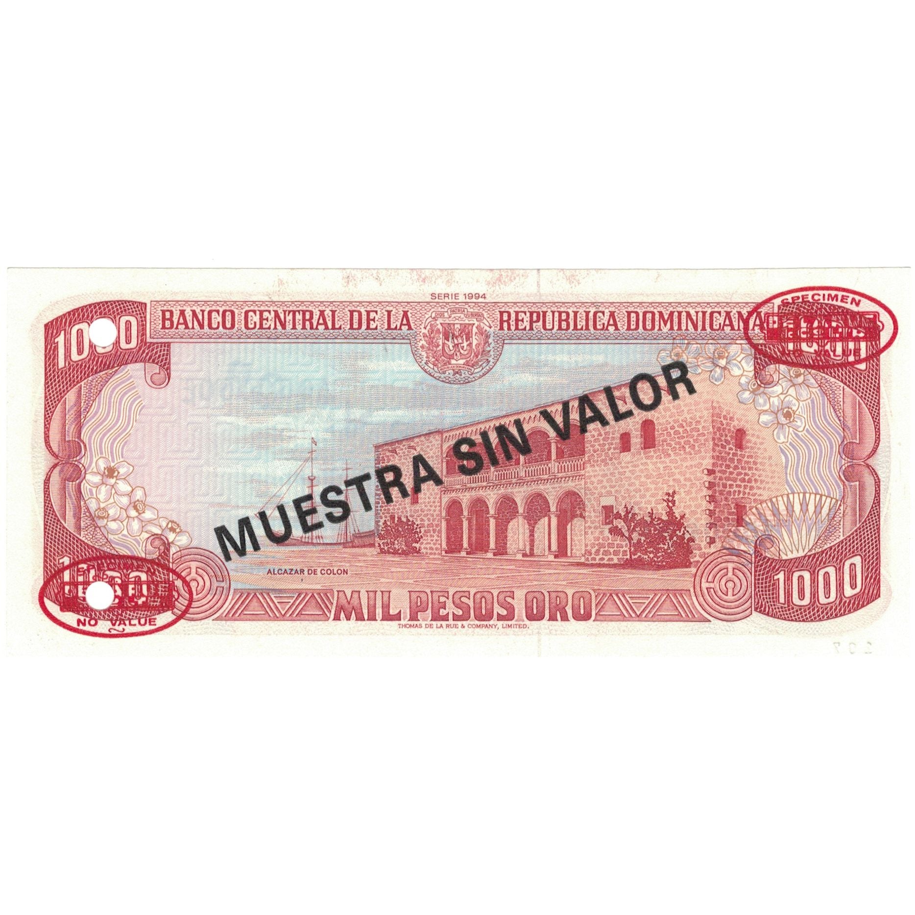 Biljet, Dominicaanse Republiek, 1000 Pesos Oro, 1994, 1994, KM:138s3, SPL+