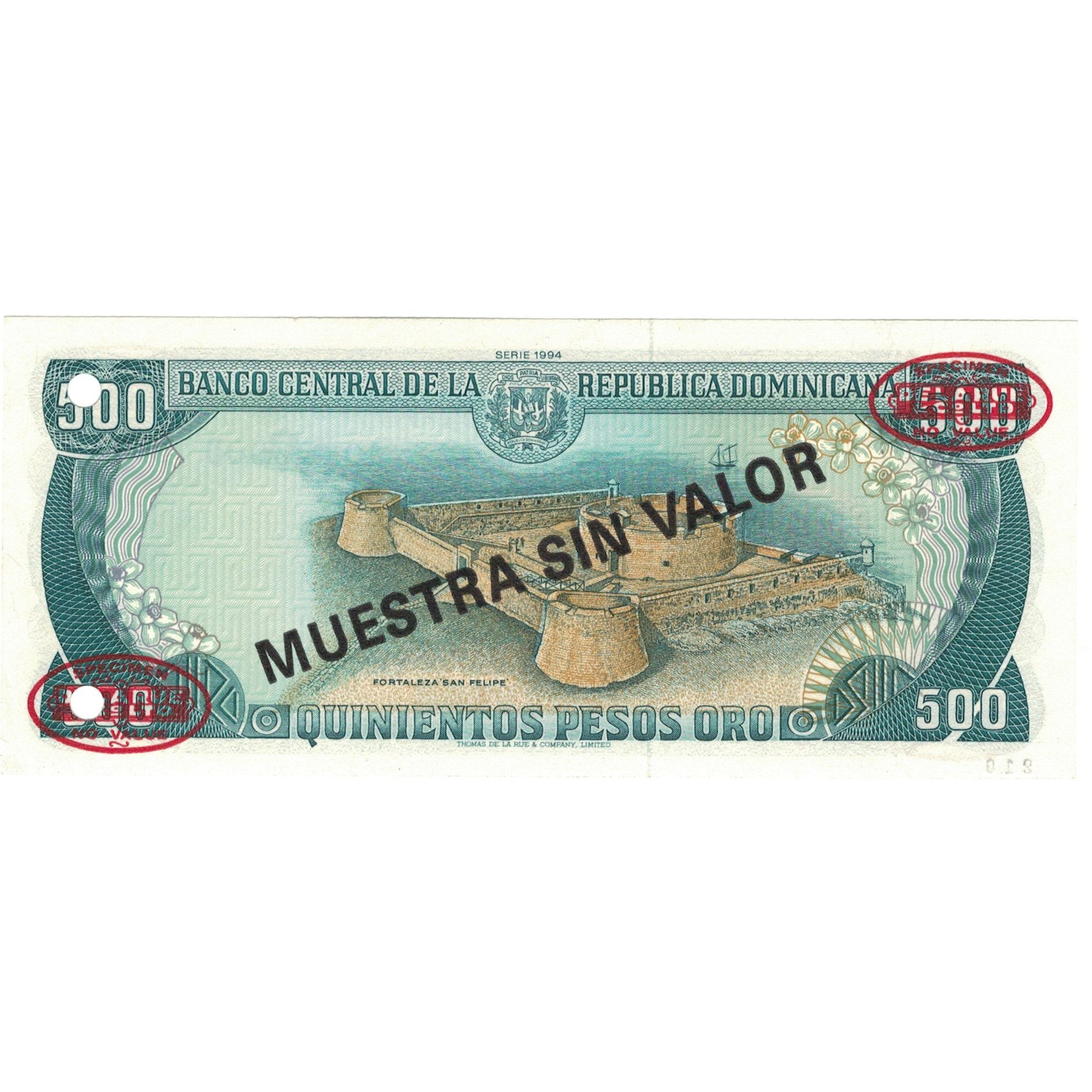 Banknote, Dominican Republic, 500 Pesos Oro, 1994, 1994, Specimen, KM:137s2