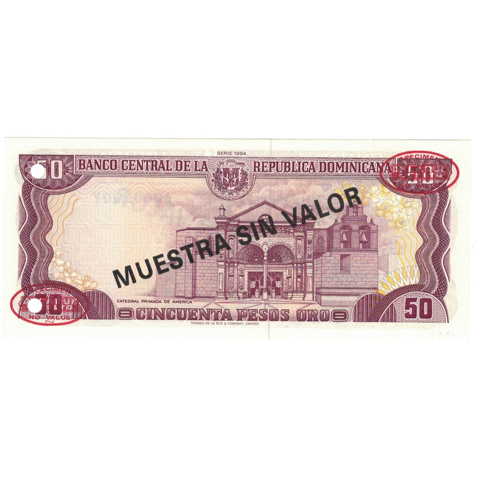 Geldschein, Dominican Republic, 50 Pesos Oro, 1994, 1994, Specimen, KM:135s2