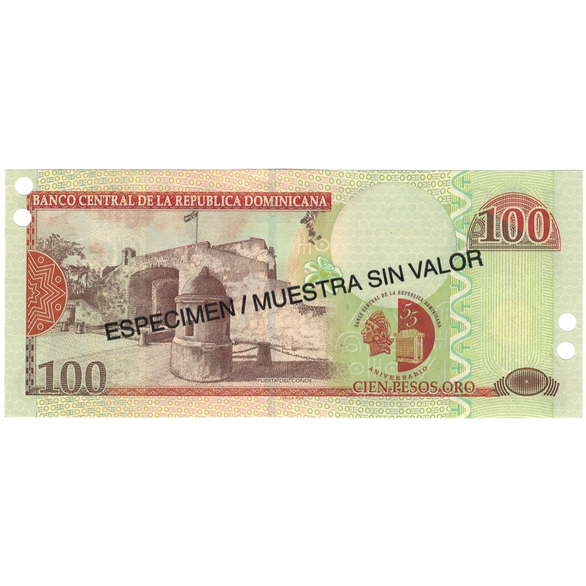 Biljet, Dominicaanse Republiek, 100 Pesos Oro, 2002, 2002, Specimen, KM:171s2