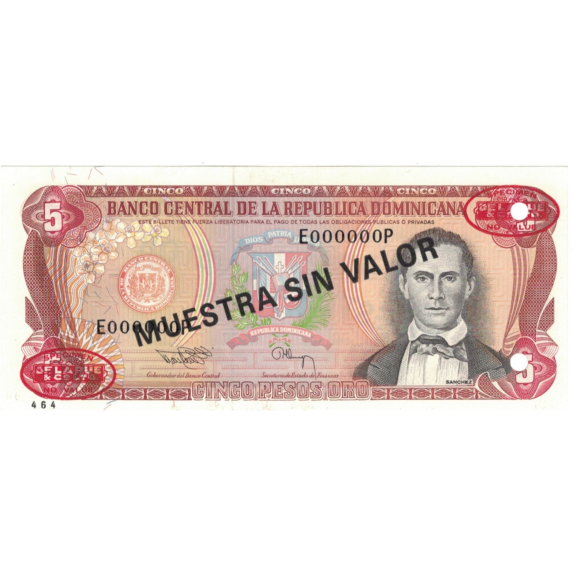 Billet, Dominican Republic, 5 Pesos Oro, 1994, 1994, Specimen, KM:146s, SUP+