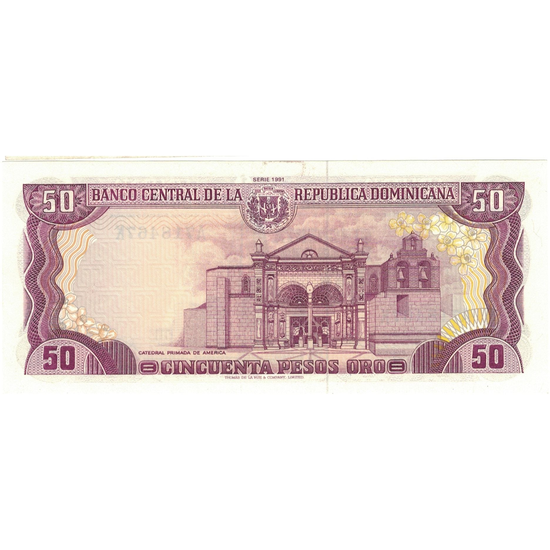 Billet, Dominican Republic, 50 Pesos Oro, 1991, 1991, KM:135b, SPL+