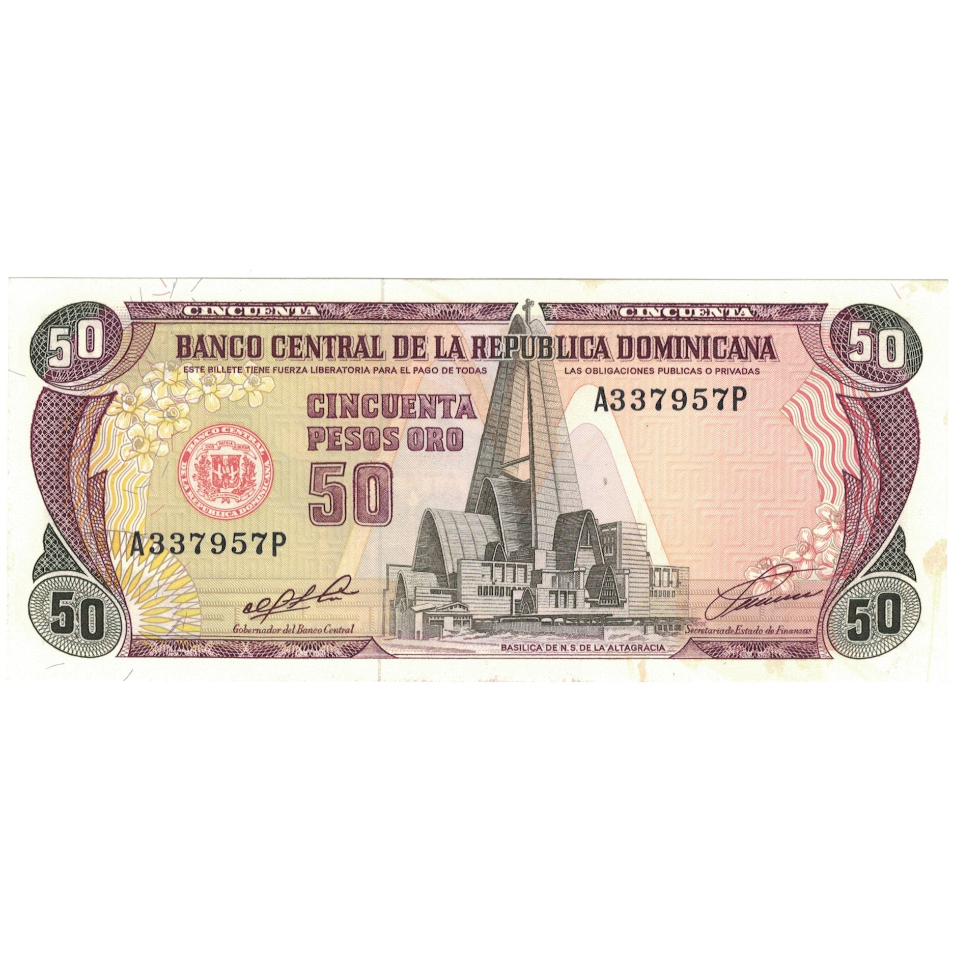 Banconote, Repubblica domenicana, 50 Pesos Oro, 1991, 1991, KM:135b, SPL