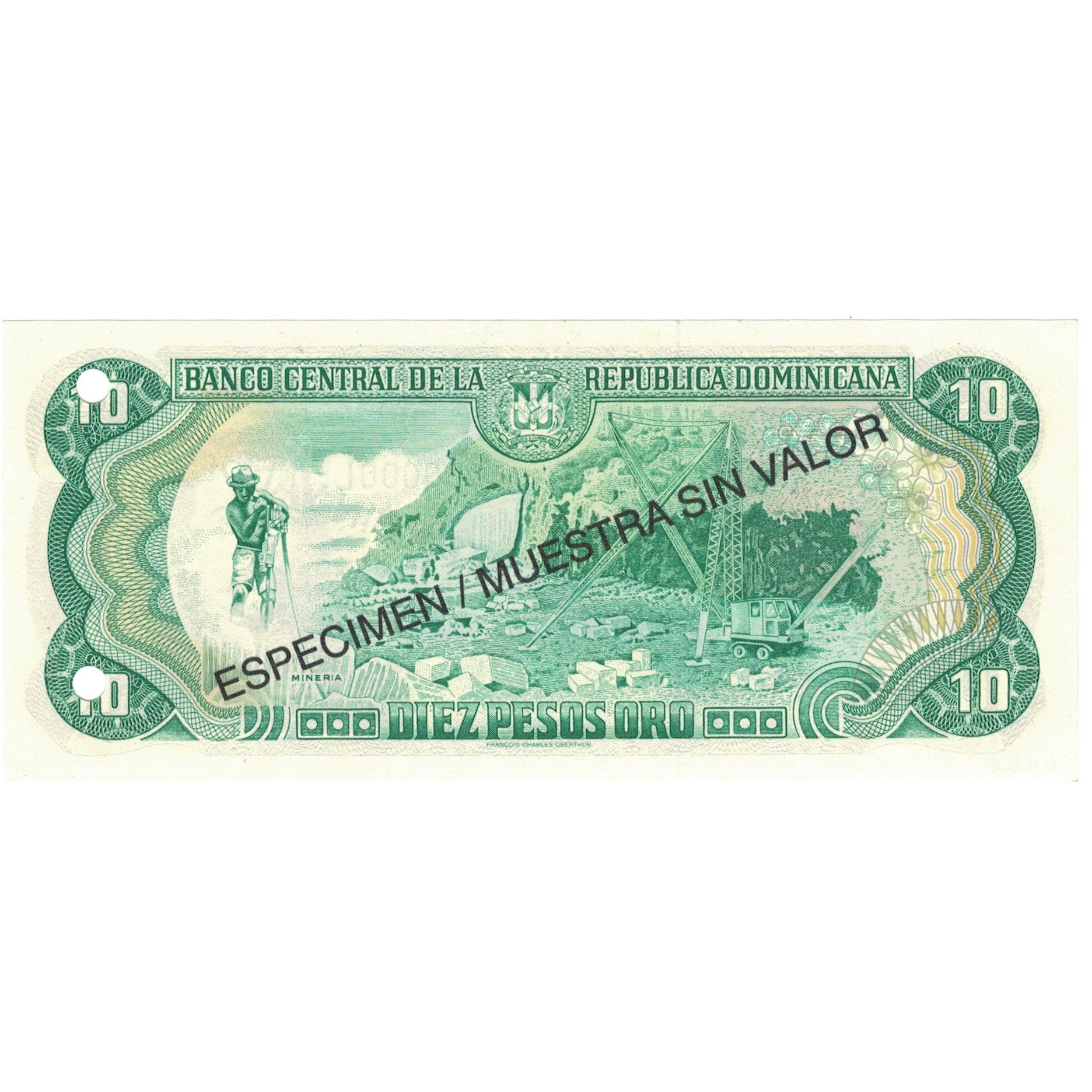 Biljet, Dominicaanse Republiek, 10 Pesos Oro, 1996, 1996, Specimen, KM:153s, SPL