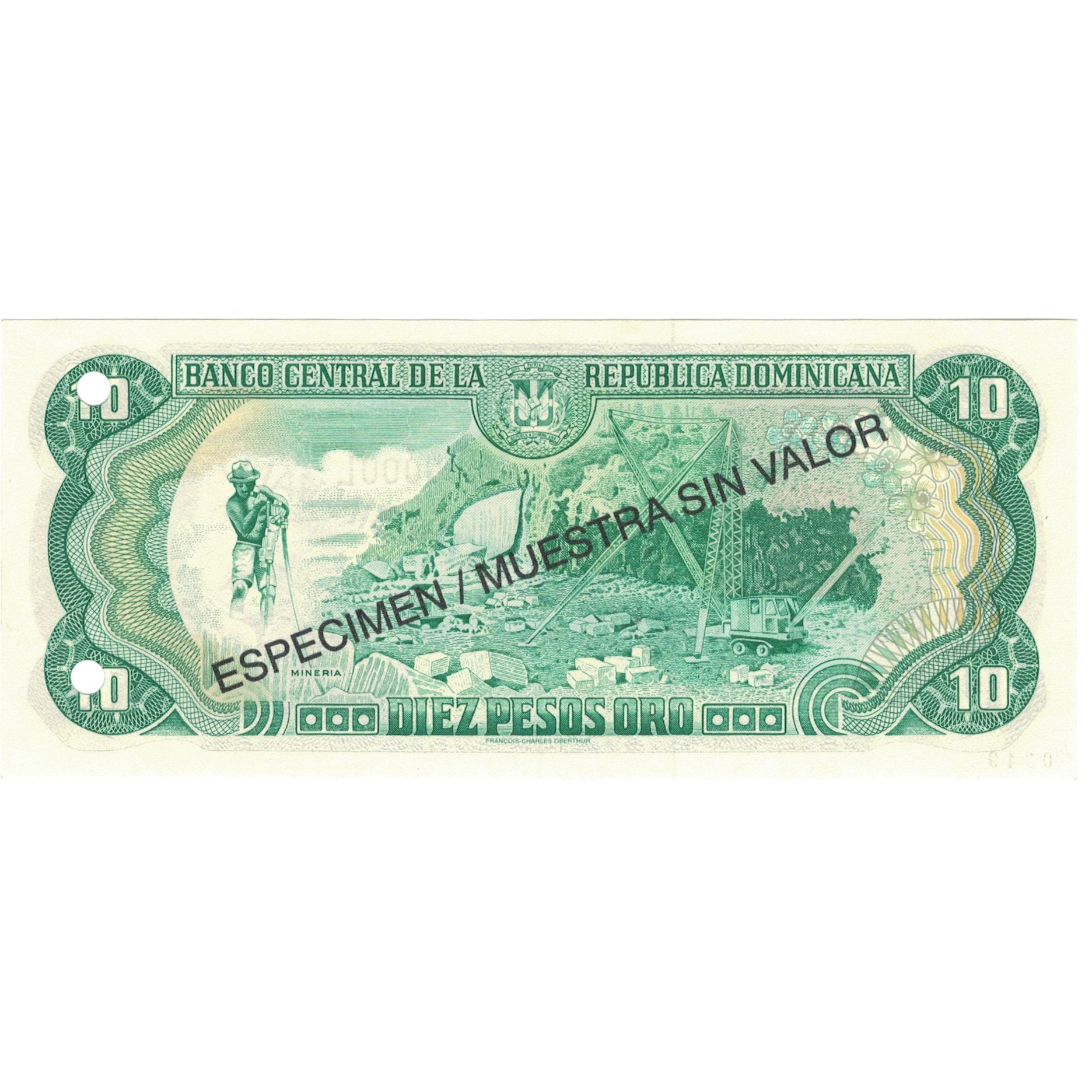 Biljet, Dominicaanse Republiek, 10 Pesos Oro, 1996, 1996, Specimen, KM:153s, SPL