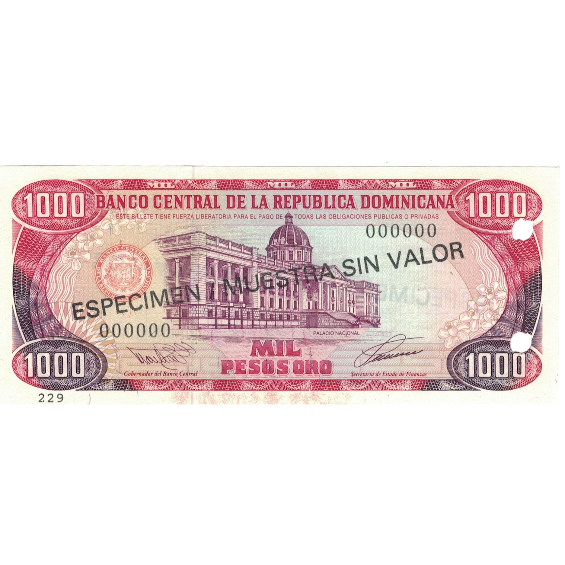 Biljet, Dominicaanse Republiek, 1000 Pesos Oro, 1993, 1993, KM:145s, TTB+
