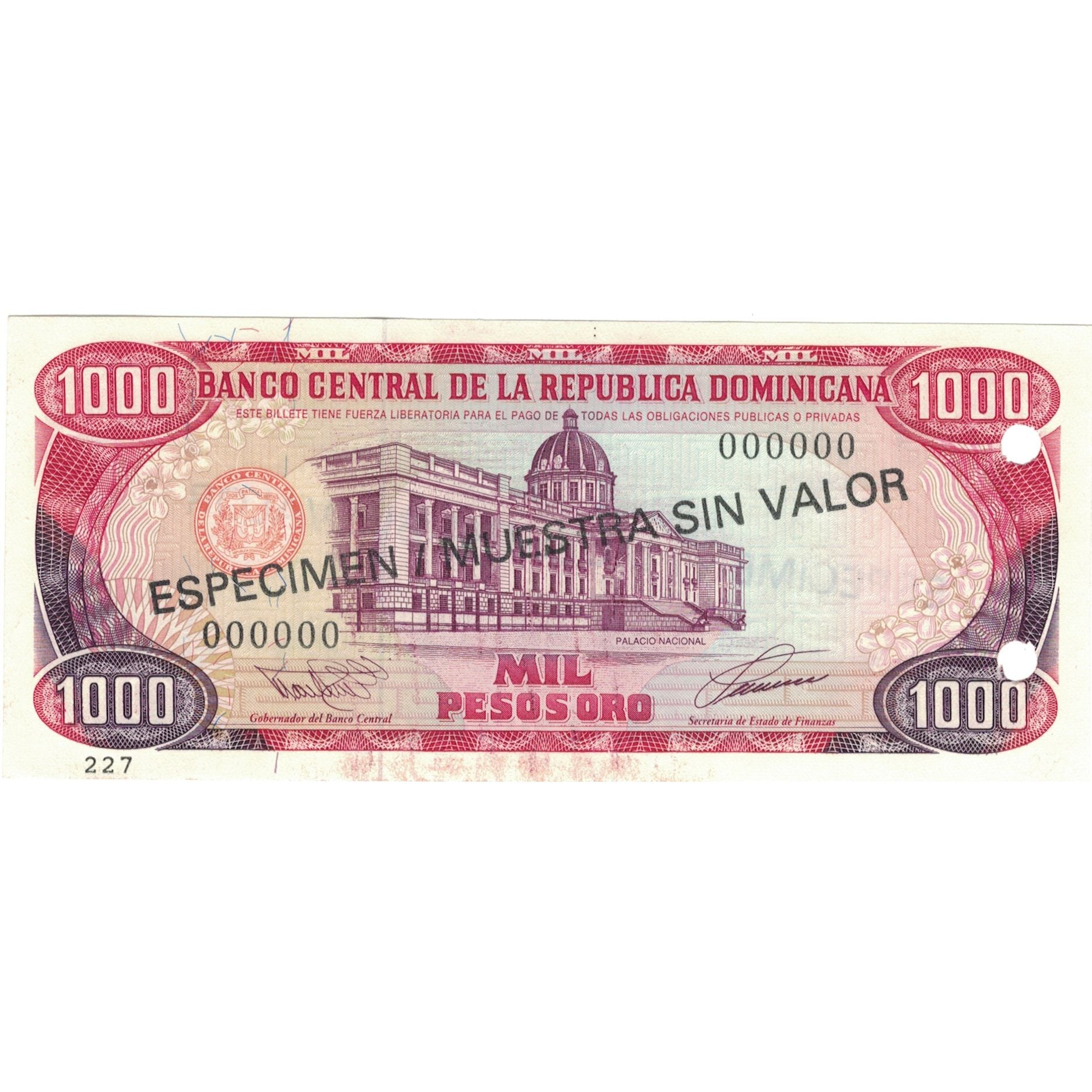 Biljet, Dominicaanse Republiek, 1000 Pesos Oro, 1993, 1993, KM:145s, TTB+