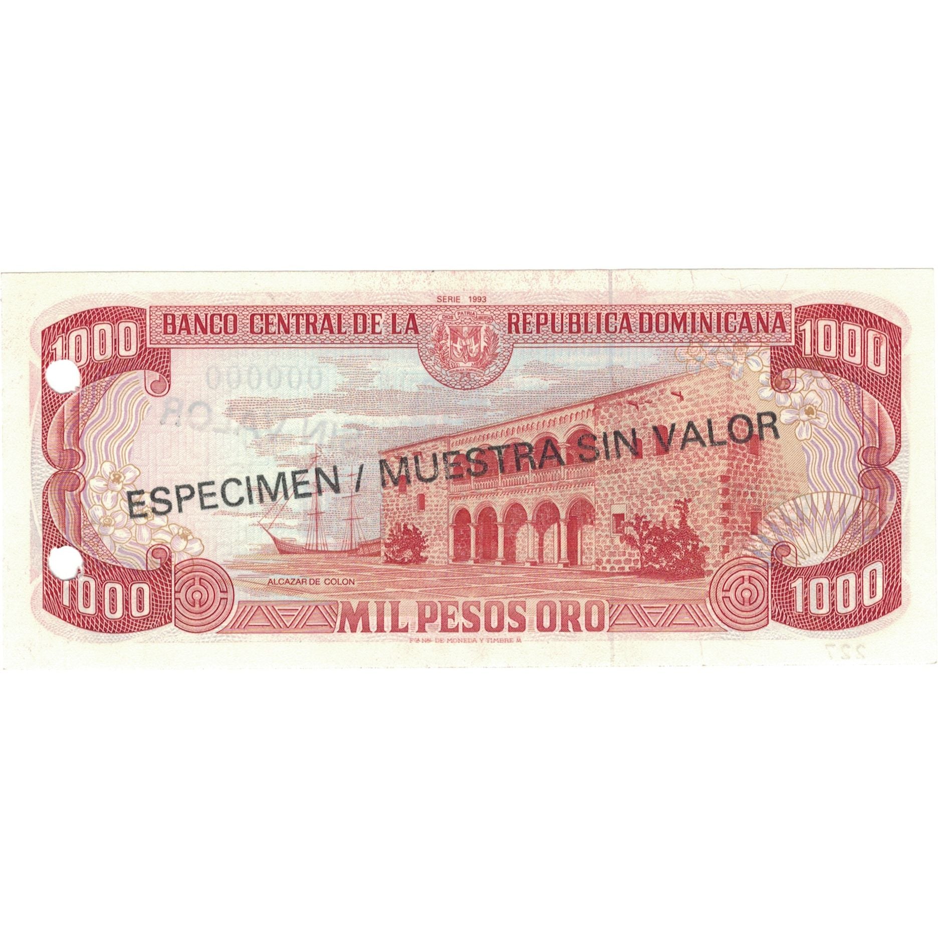 Biljet, Dominicaanse Republiek, 1000 Pesos Oro, 1993, 1993, KM:145s, TTB+