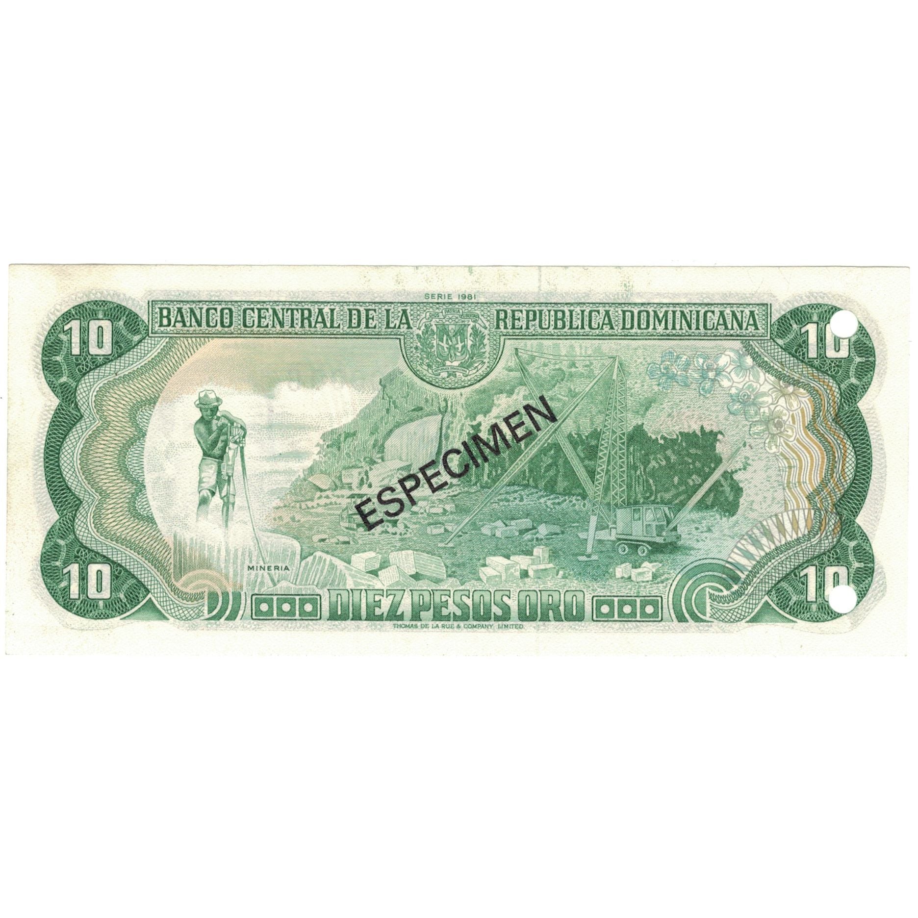 Banknote, Dominican Republic, 10 Pesos Oro, 1981, 1981, Specimen, KM:119s1