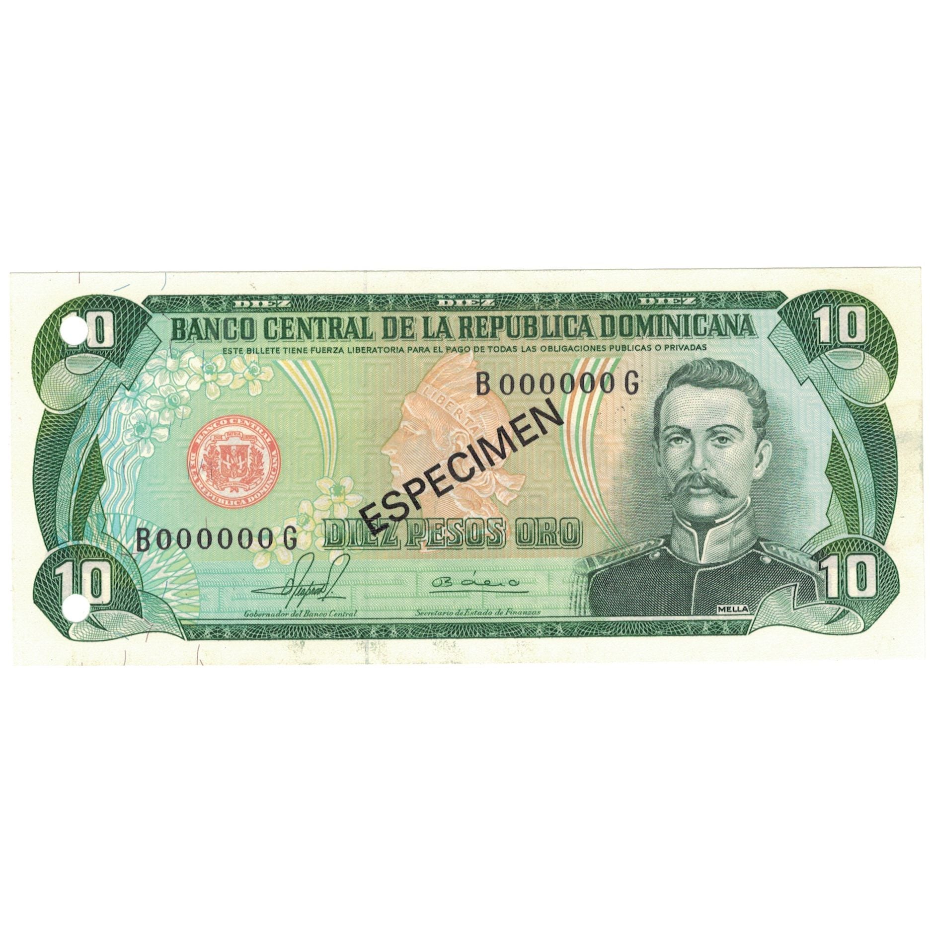 Biljet, Dominicaanse Republiek, 10 Pesos Oro, 1981, 1981, Specimen, KM:119s1