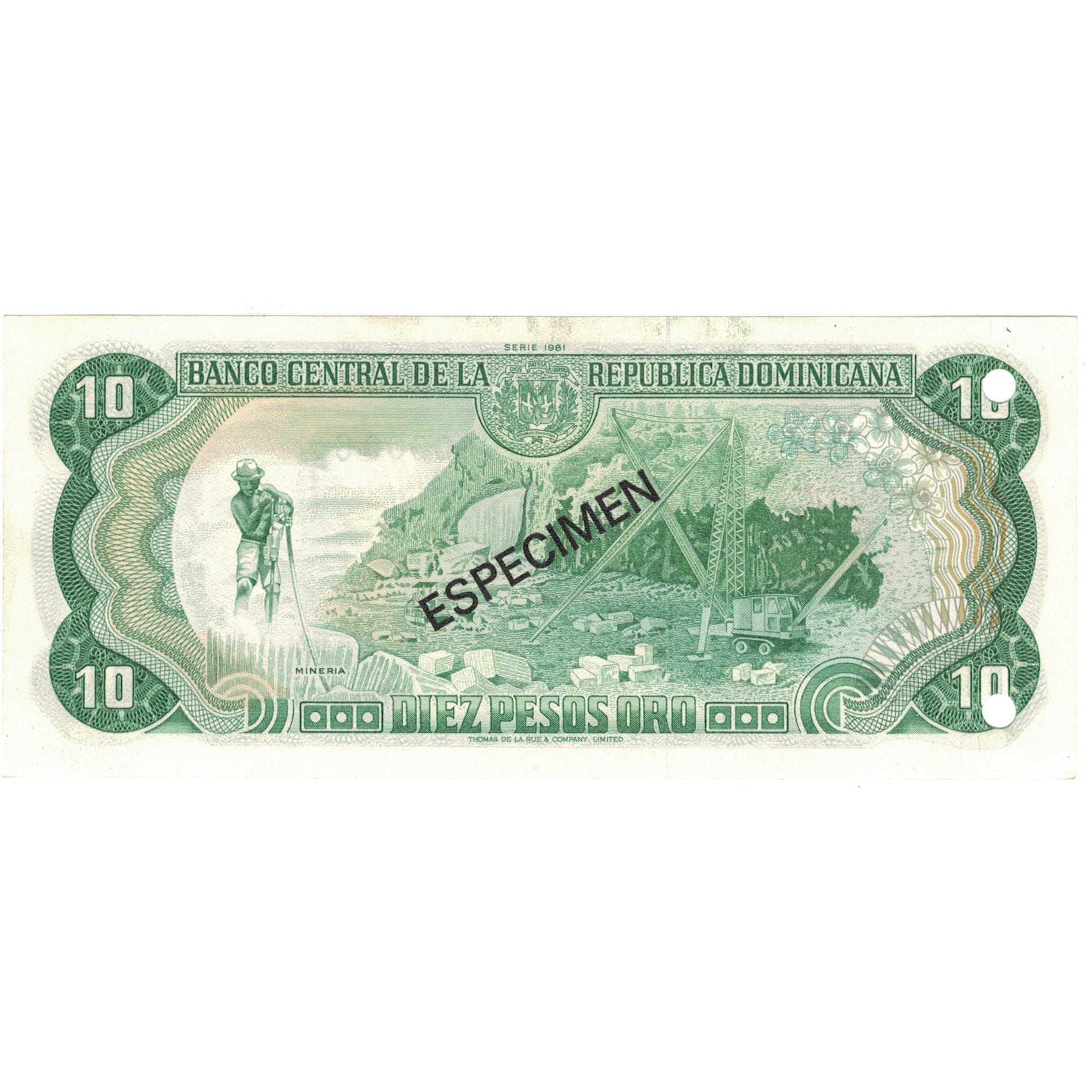 Banknote, Dominican Republic, 10 Pesos Oro, 1981, 1981, Specimen, KM:119s1
