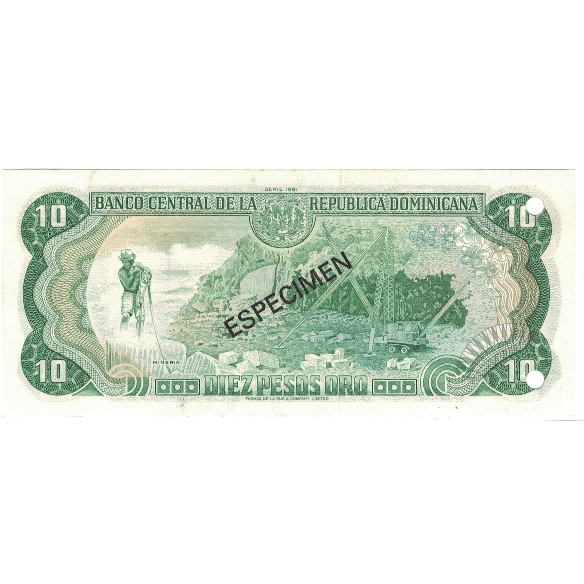 Banknote, Dominican Republic, 10 Pesos Oro, 1981, 1981, Specimen, KM:119s1
