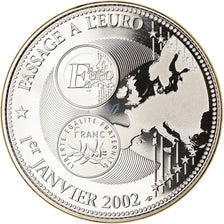 France, Medal, Passage à l'Euro, 2002, Politics, Society, War, 2002, MS(65-70)