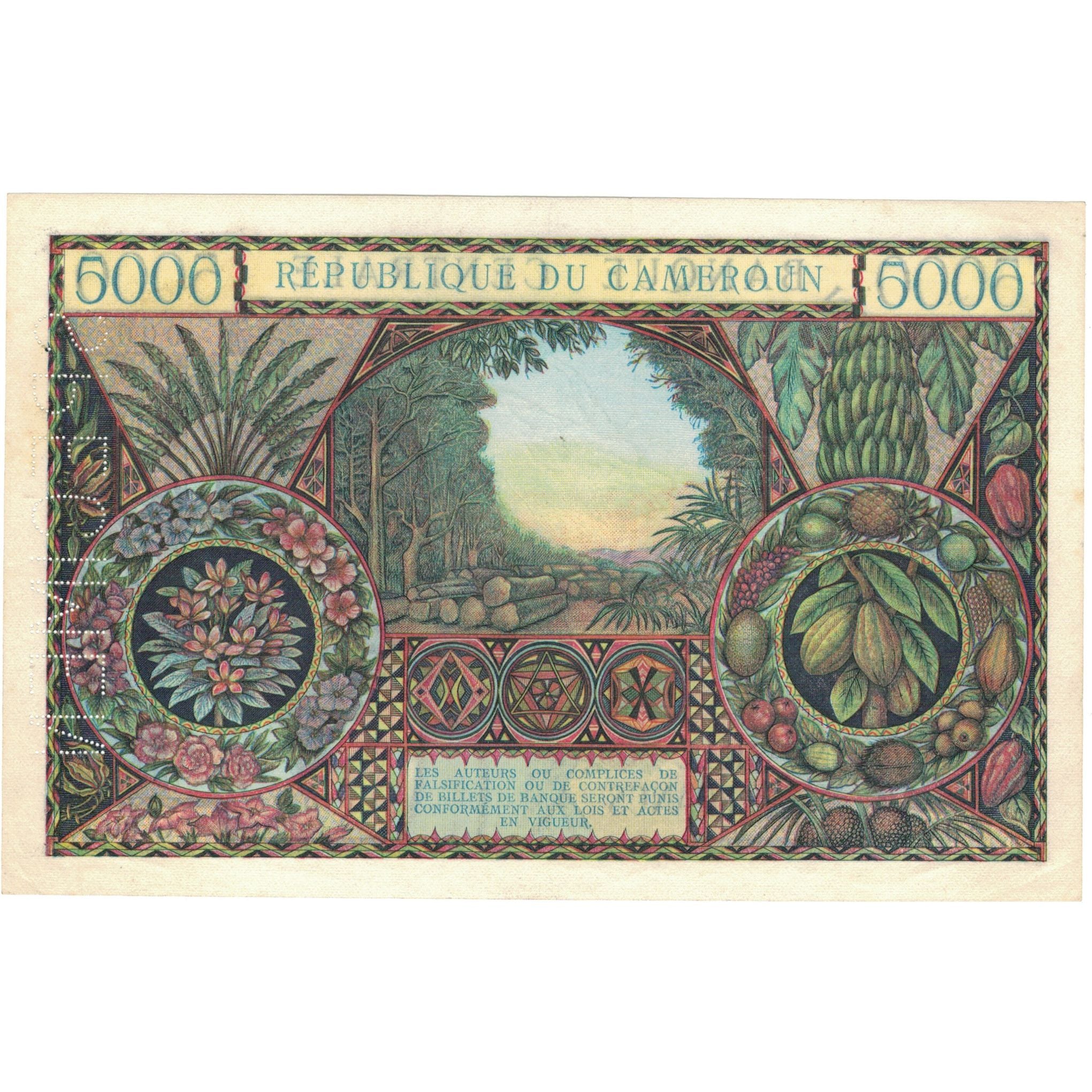 Billete, 5000 Francs, Camerún, Specimen, KM:8, SC+