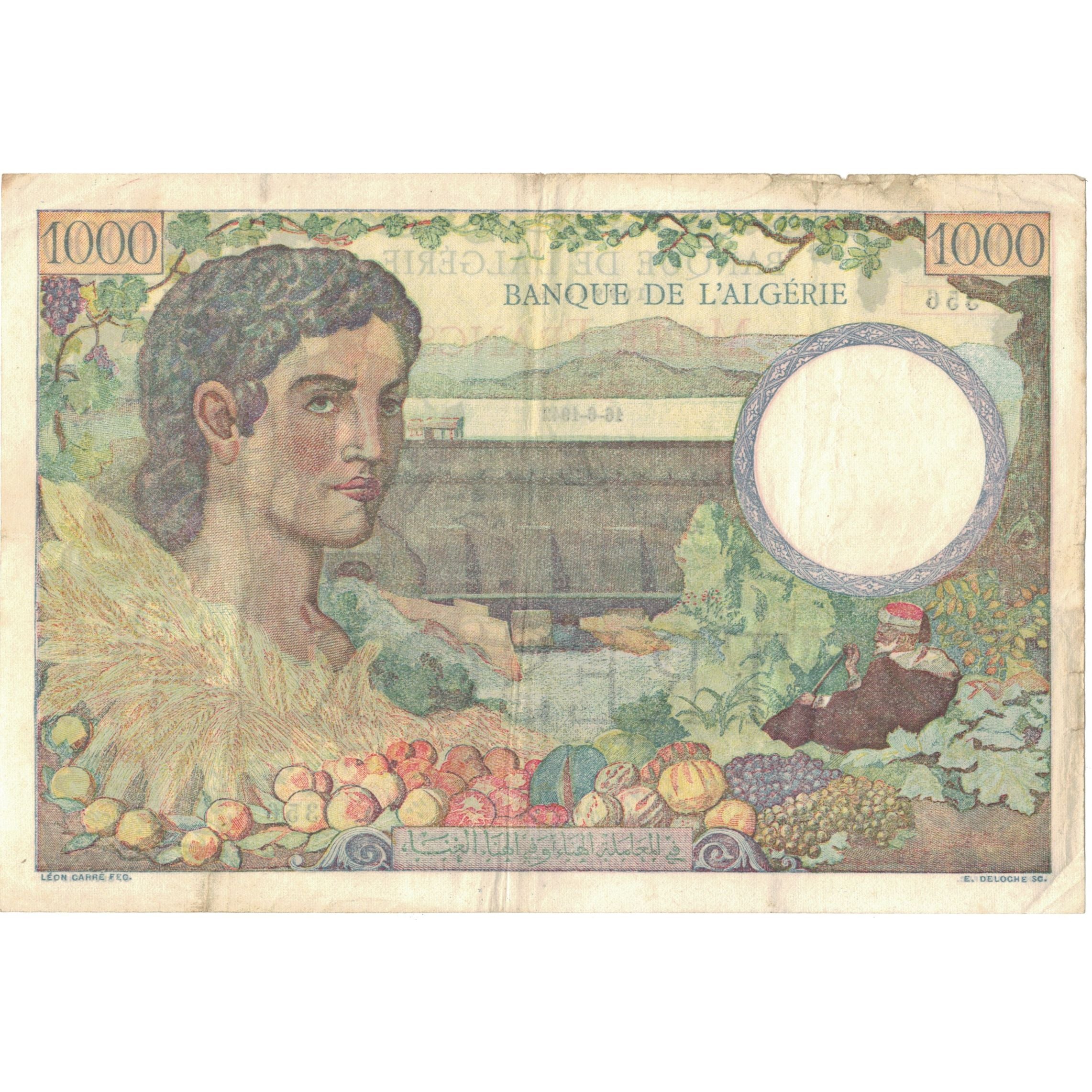 Billet, Algeria, 1000 Francs, 1942, 1942-06-16, KM:89, TTB+