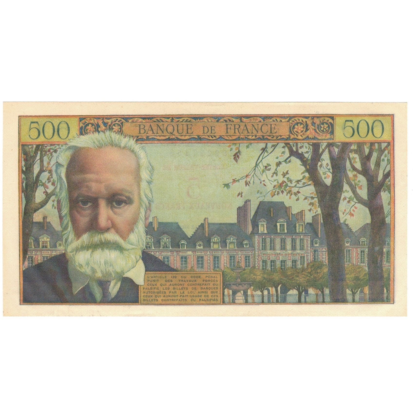 Francia, 5 Nouveaux Francs on 500 Francs, Victor Hugo, 1958, Y.113, SPL+