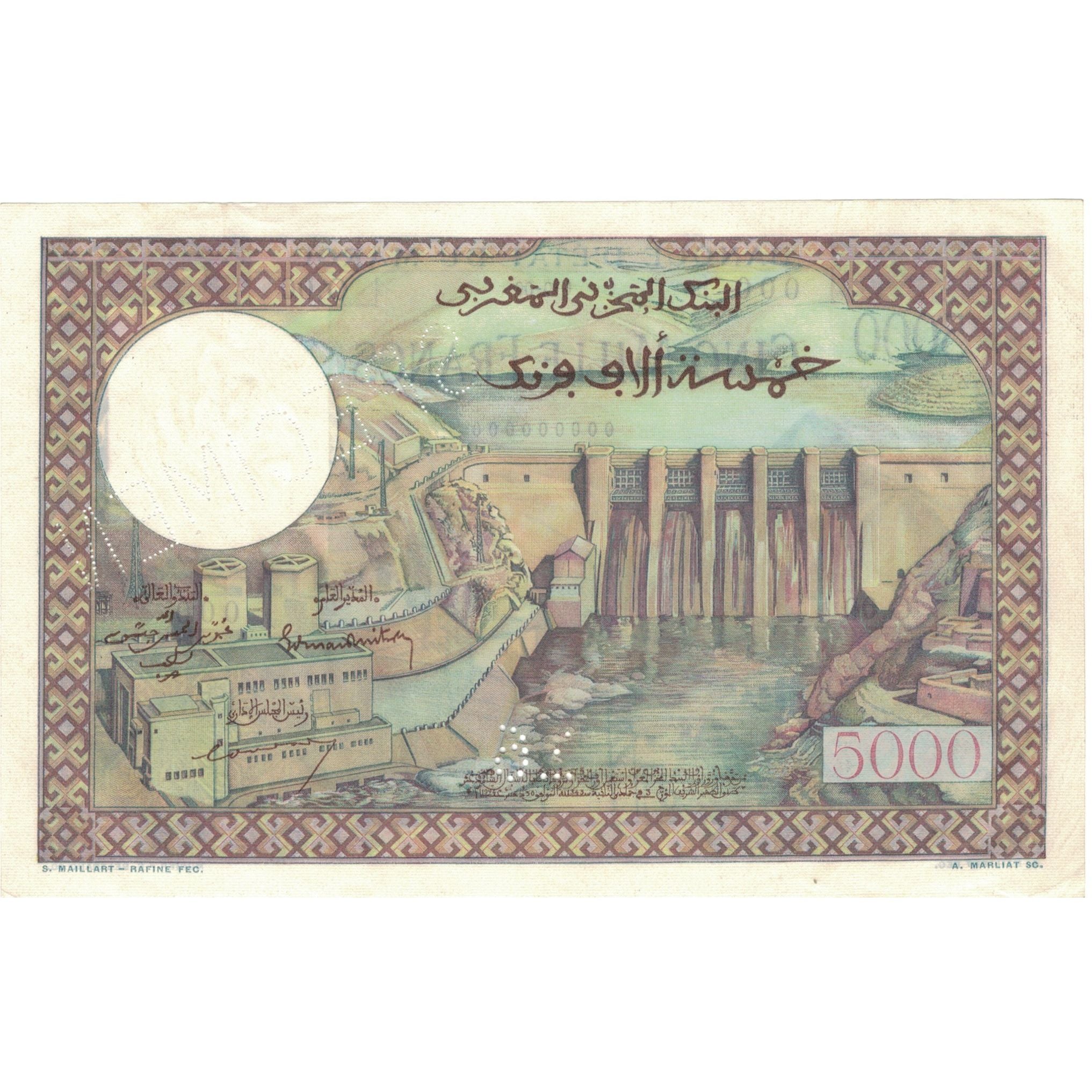 Billet, Maroc, 5000 Francs, Specimen, KM:49, SPL+