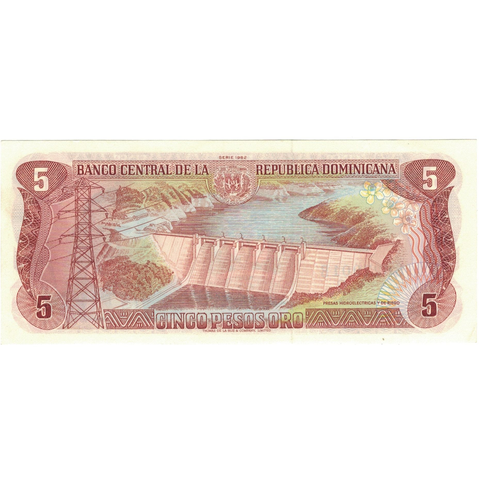 Banknote, Dominican Republic, 5 Pesos Oro, 1982, 1982, KM:118b, UNC(63)