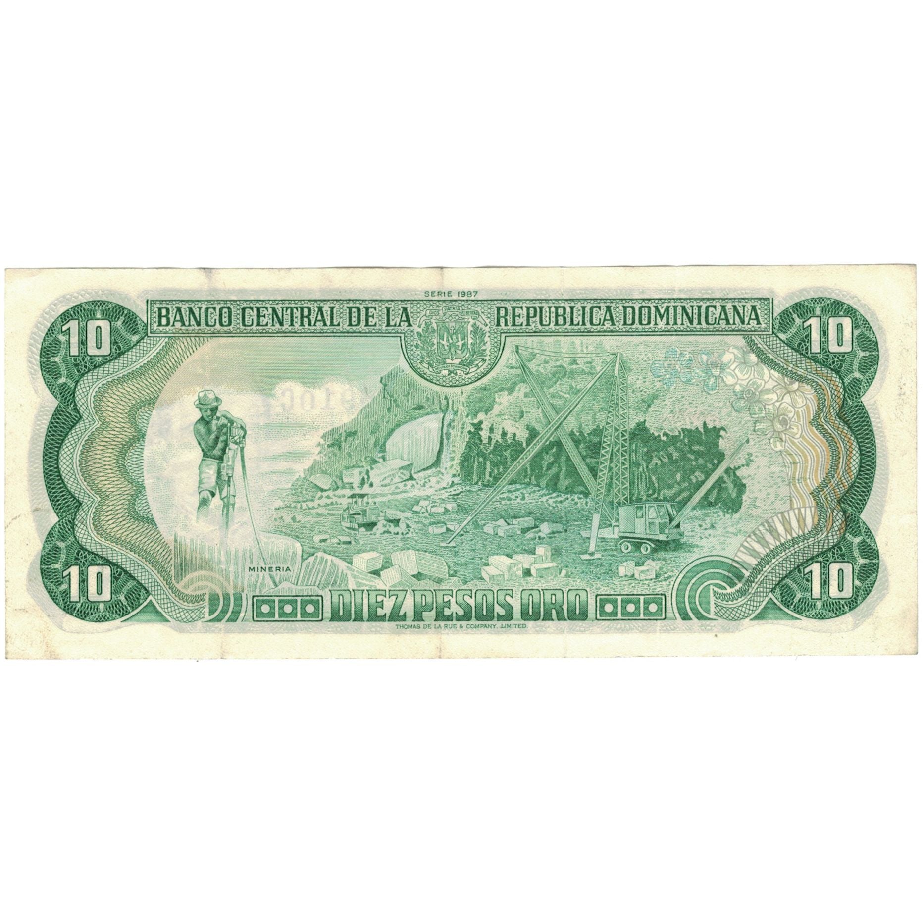 Banconote, Repubblica domenicana, 10 Pesos Oro, 1987, Undated (1987), KM:119c
