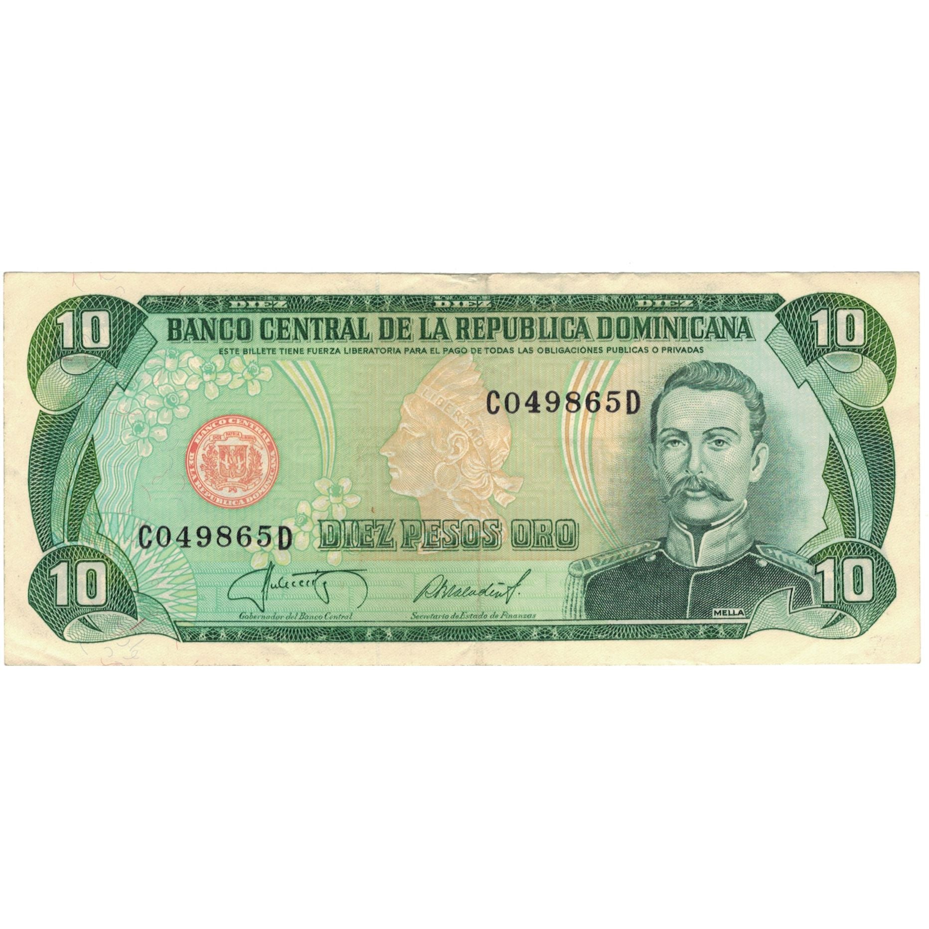 Banknote, Dominican Republic, 10 Pesos Oro, 1987, Undated (1987), KM:119c
