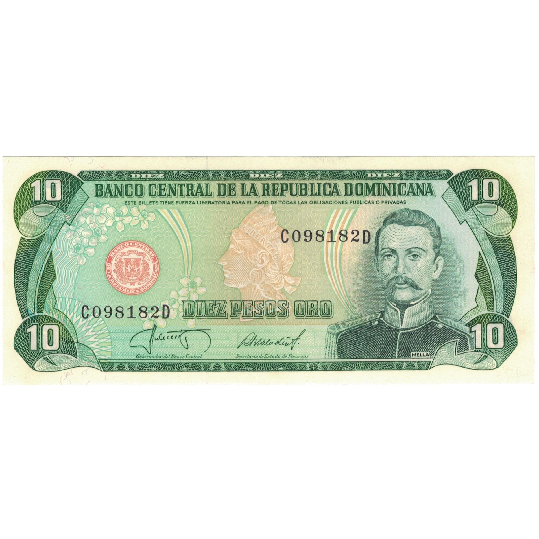 Banknote, Dominican Republic, 10 Pesos Oro, 1987, Undated (1987), KM:119c