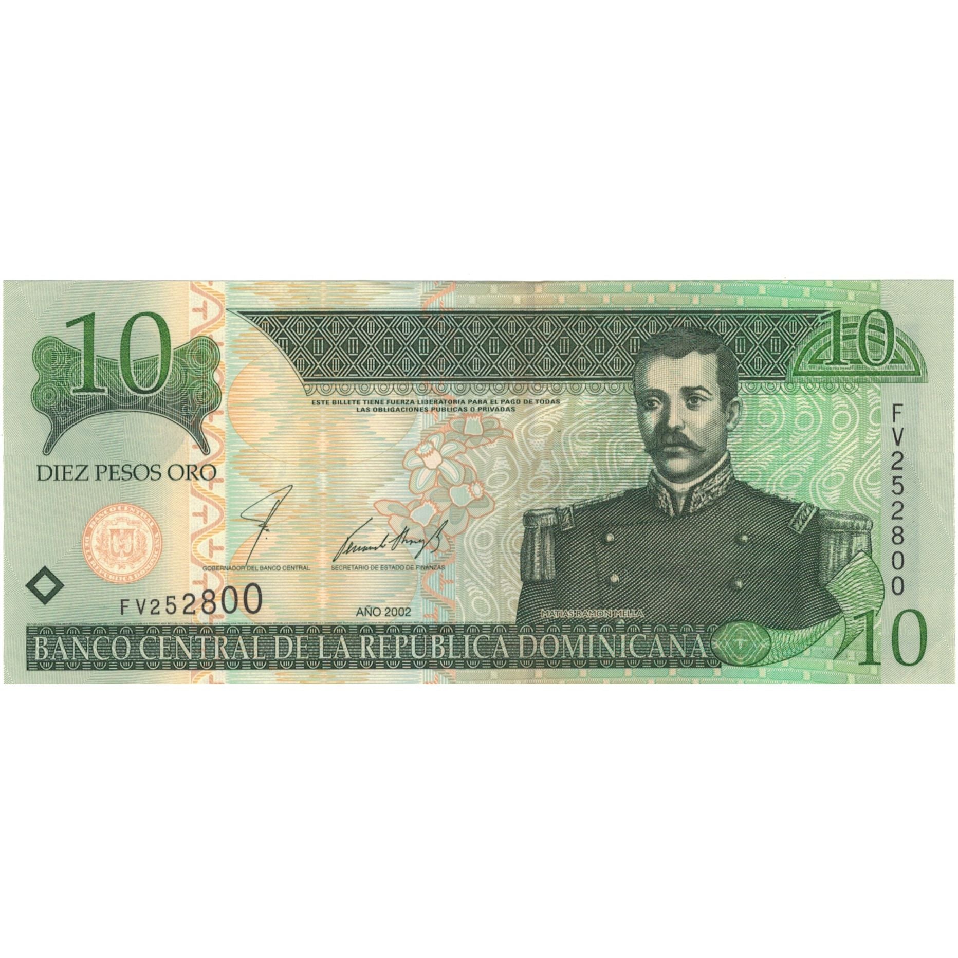Banknote, Dominican Republic, 10 Pesos Oro, 2002, KM:168b, UNC(63)