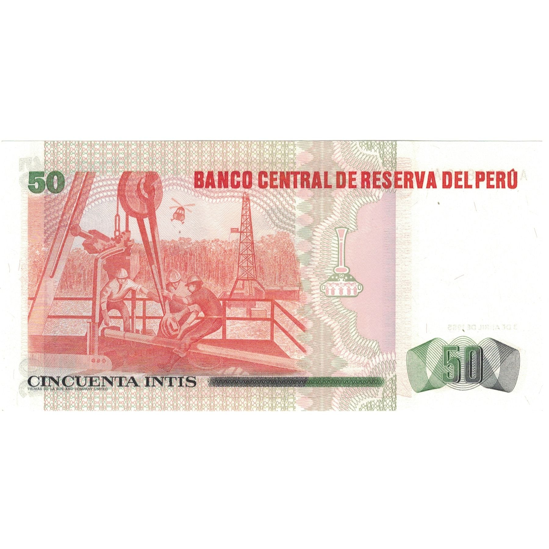 Nota, Peru, 50 Intis, 1985, 1985-04-03, KM:130, UNC(64)