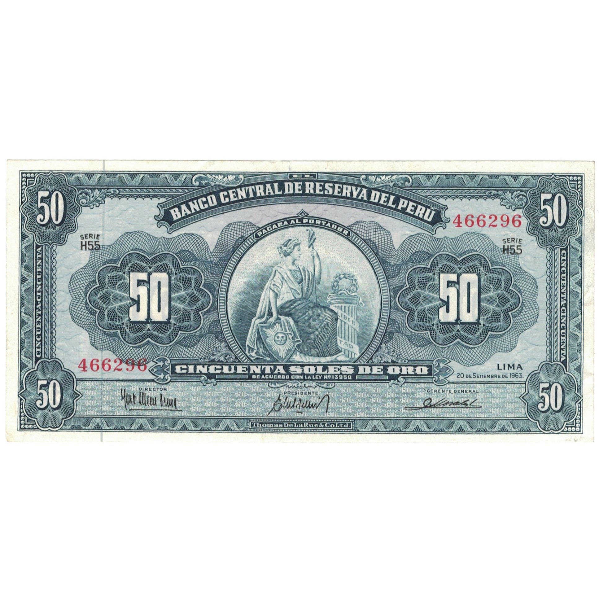 Billete, 50 Soles De Oro, 1963, Perú, 1963-09-20, KM:85a, SC