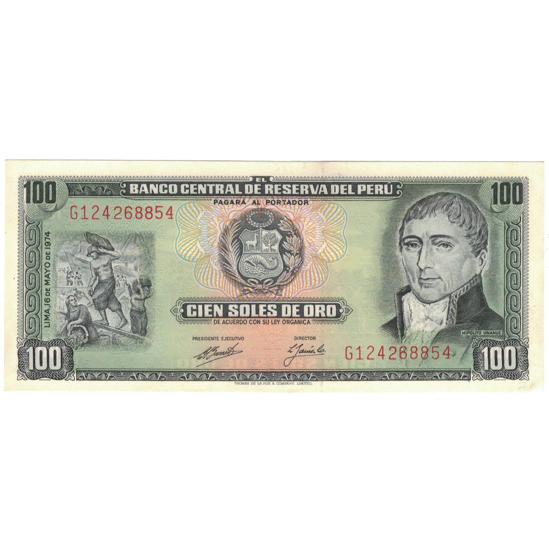 Billet, Pérou, 100 Soles De Oro, 1976, 1974-05-16, KM:102c, SPL+