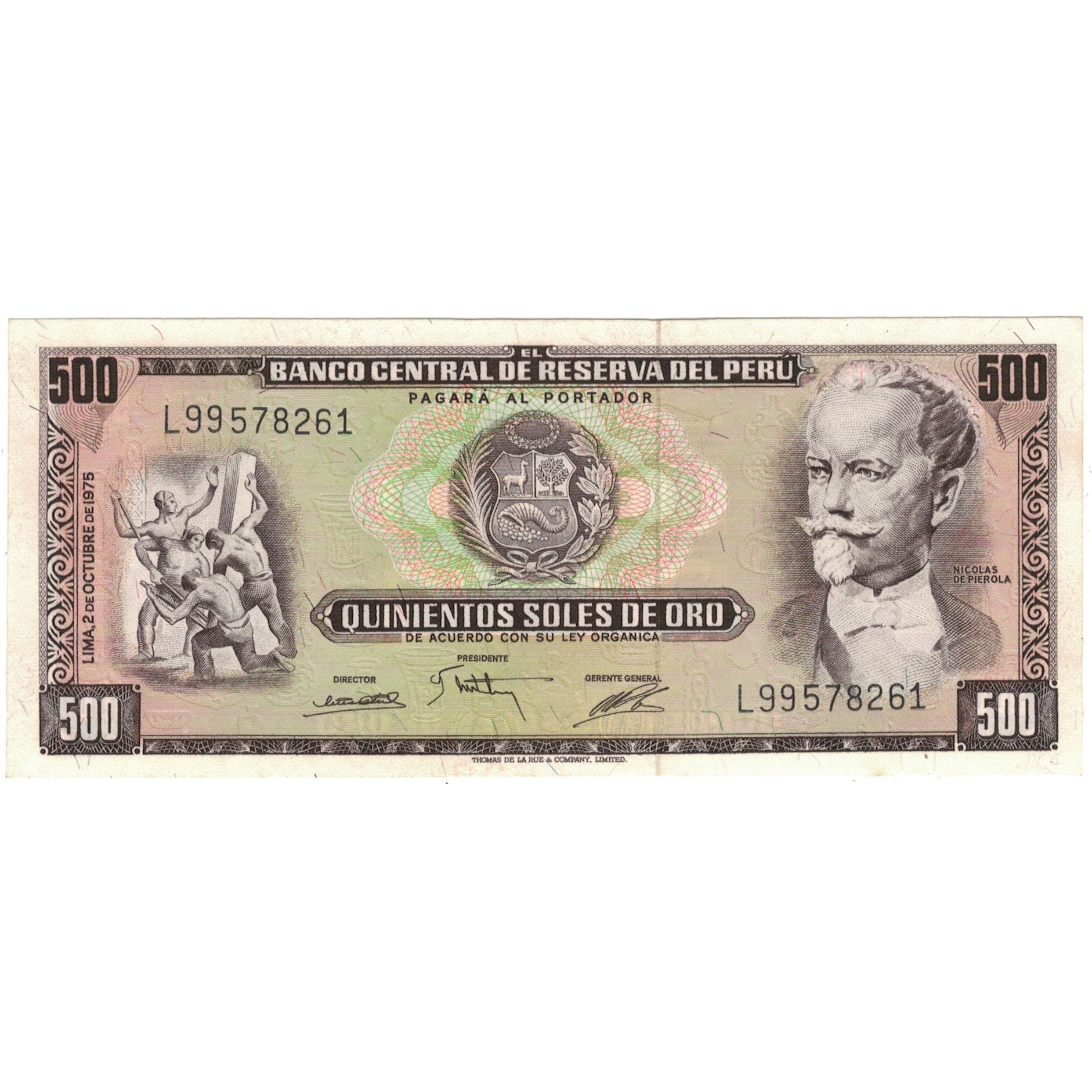 Billete, 500 Soles De Oro, 1975, Perú, 1975-10-02, KM:110, SC+