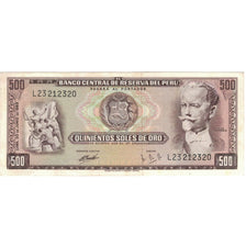 Billet, Pérou, 500 Soles De Oro, 1969, 1969-06-20, KM:104a, SUP+