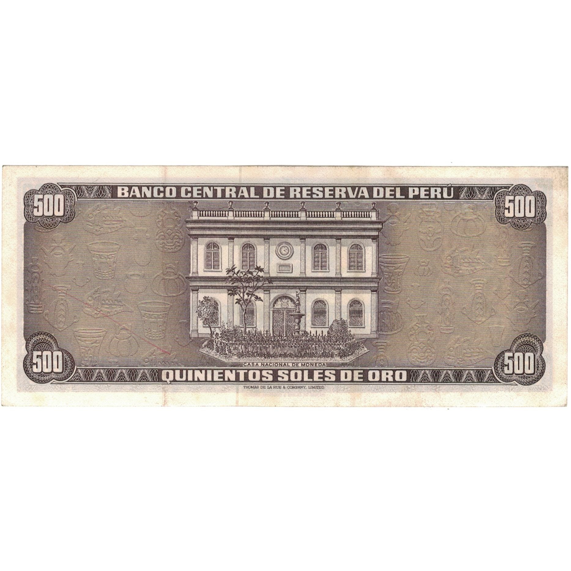 Billet, Pérou, 500 Soles De Oro, 1969, 1969-06-20, KM:104a, SUP+
