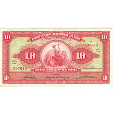 Billet, Pérou, 10 Soles De Oro, 1965, 1965-02-26, KM:88, TTB+