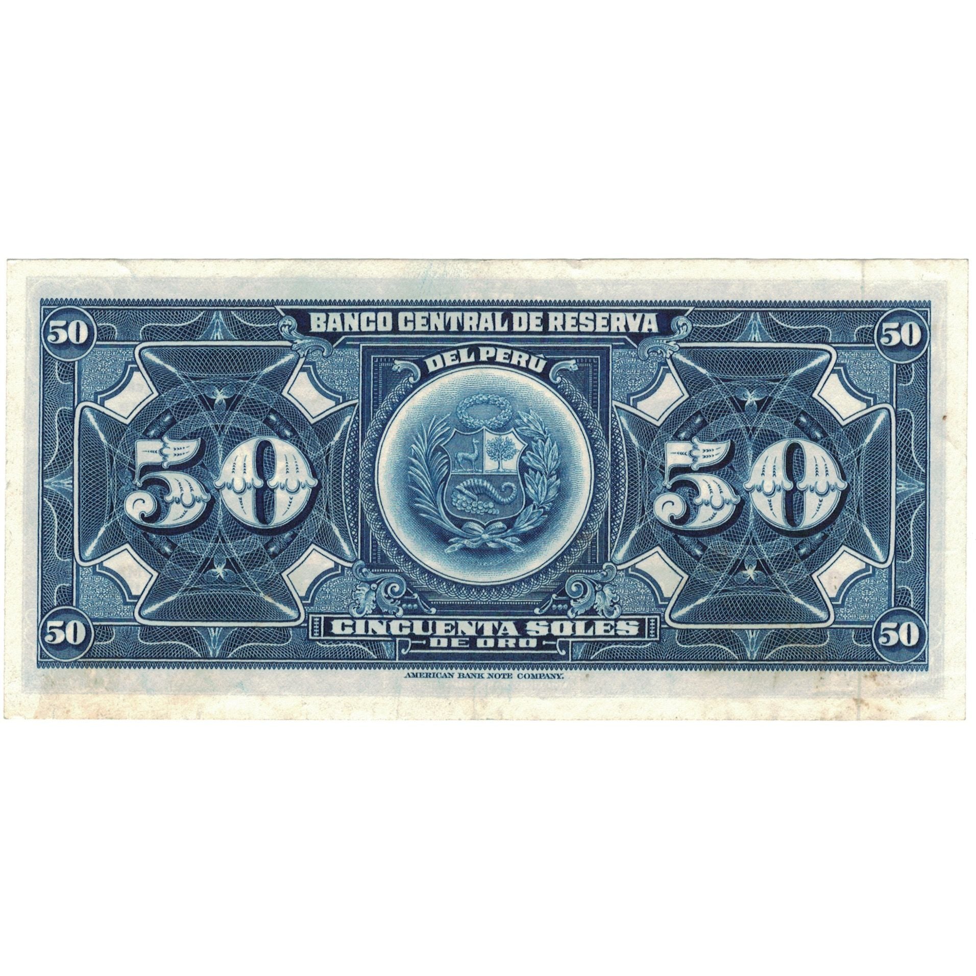 Billet, Pérou, 50 Soles De Oro, 1965, 1965-08-20, KM:89a, TTB+