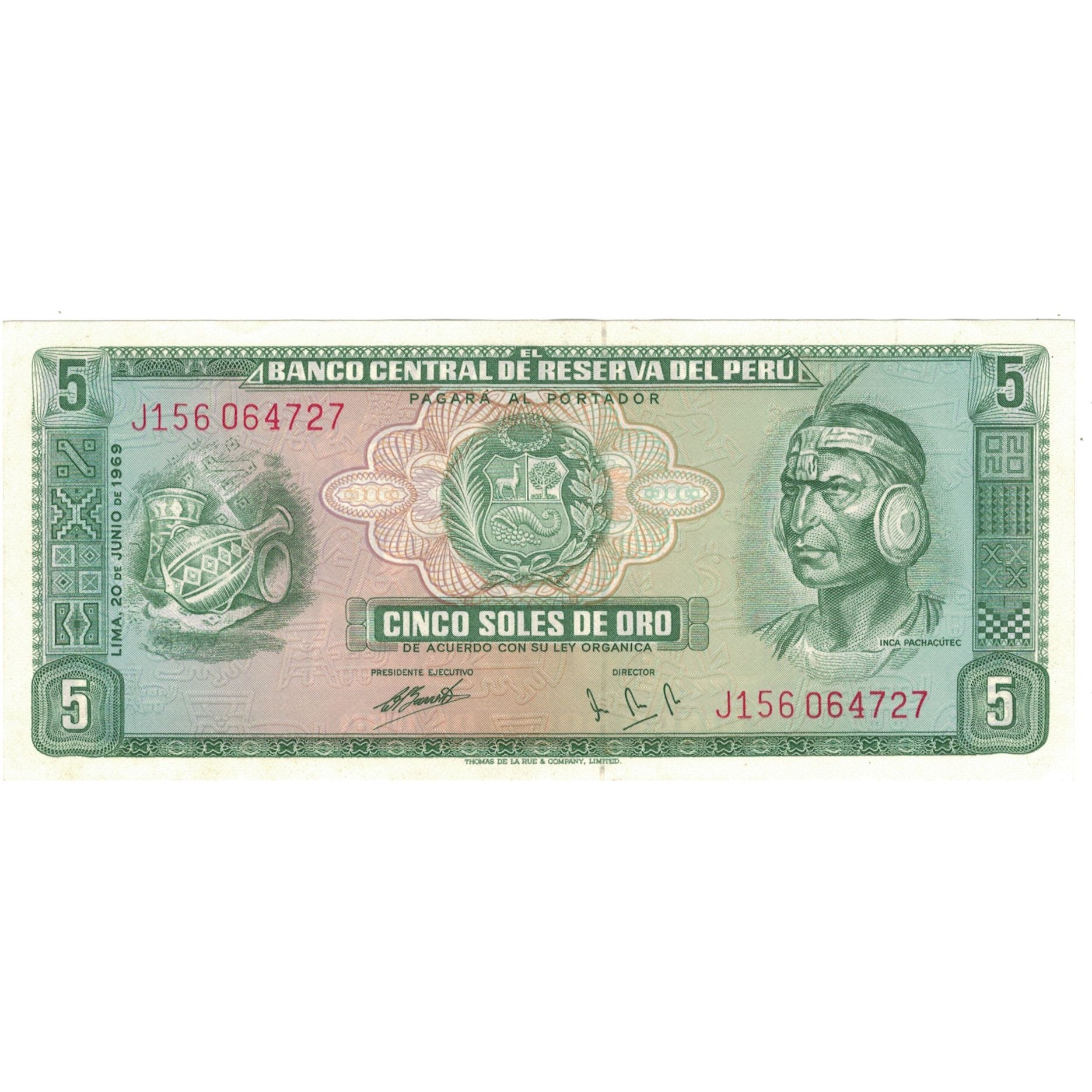 Banconote, Perù, 5 Soles De Oro, 1969, 1969-06-20, KM:99a, SPL+