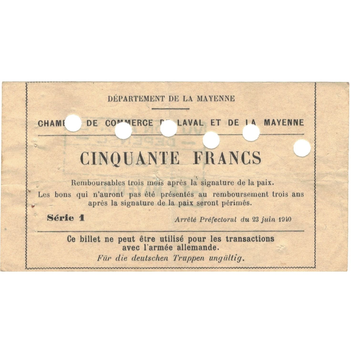 Frankreich, Laval, 50 Francs, 1940, SS