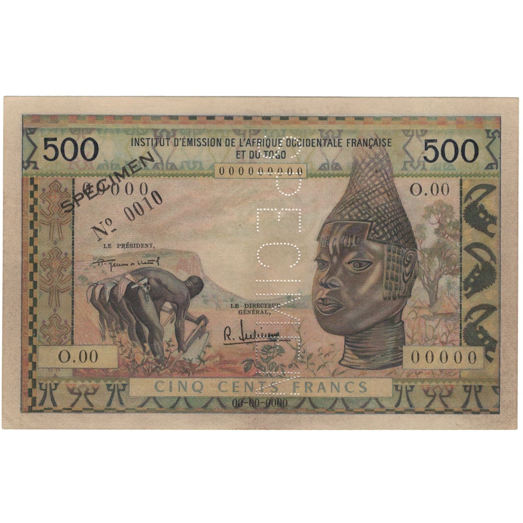 Banconote, Stati dell'Africa occidentale, 500 Francs, Undated (1959-65)