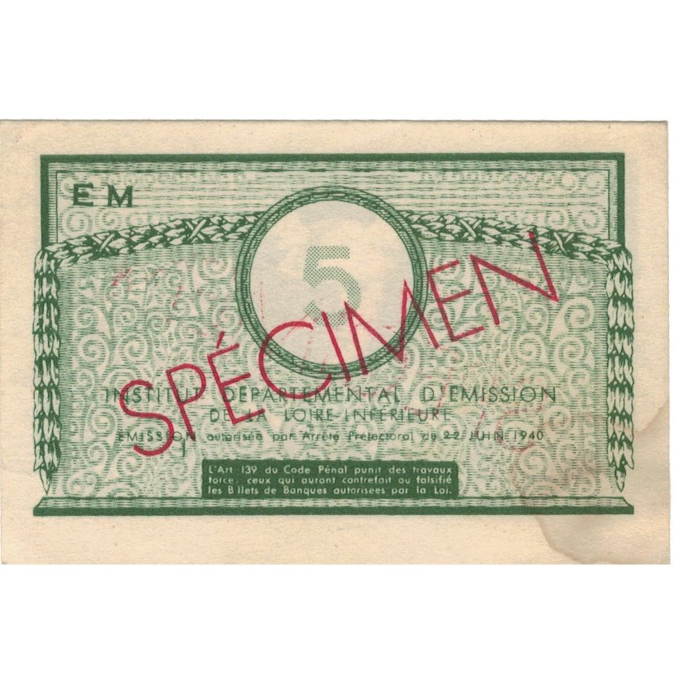 França, Nantes, 5 Francs, 1940, UNC(60-62)