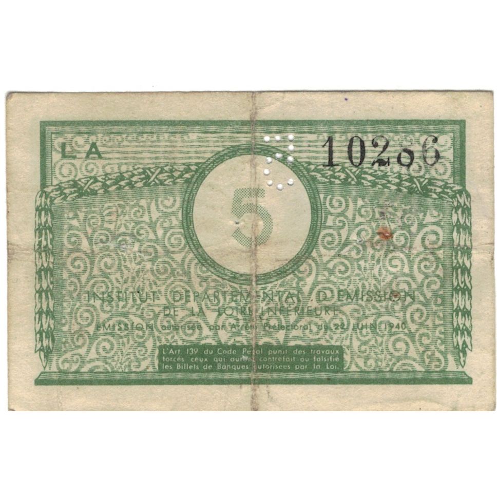 France, Nantes, 5 Francs, 1940, TB