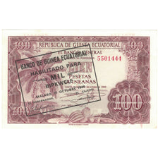 Banconote, Guinea equatoriale, 1000 Bipkwele on 100 Pesetas, 1980, 1980-10-21