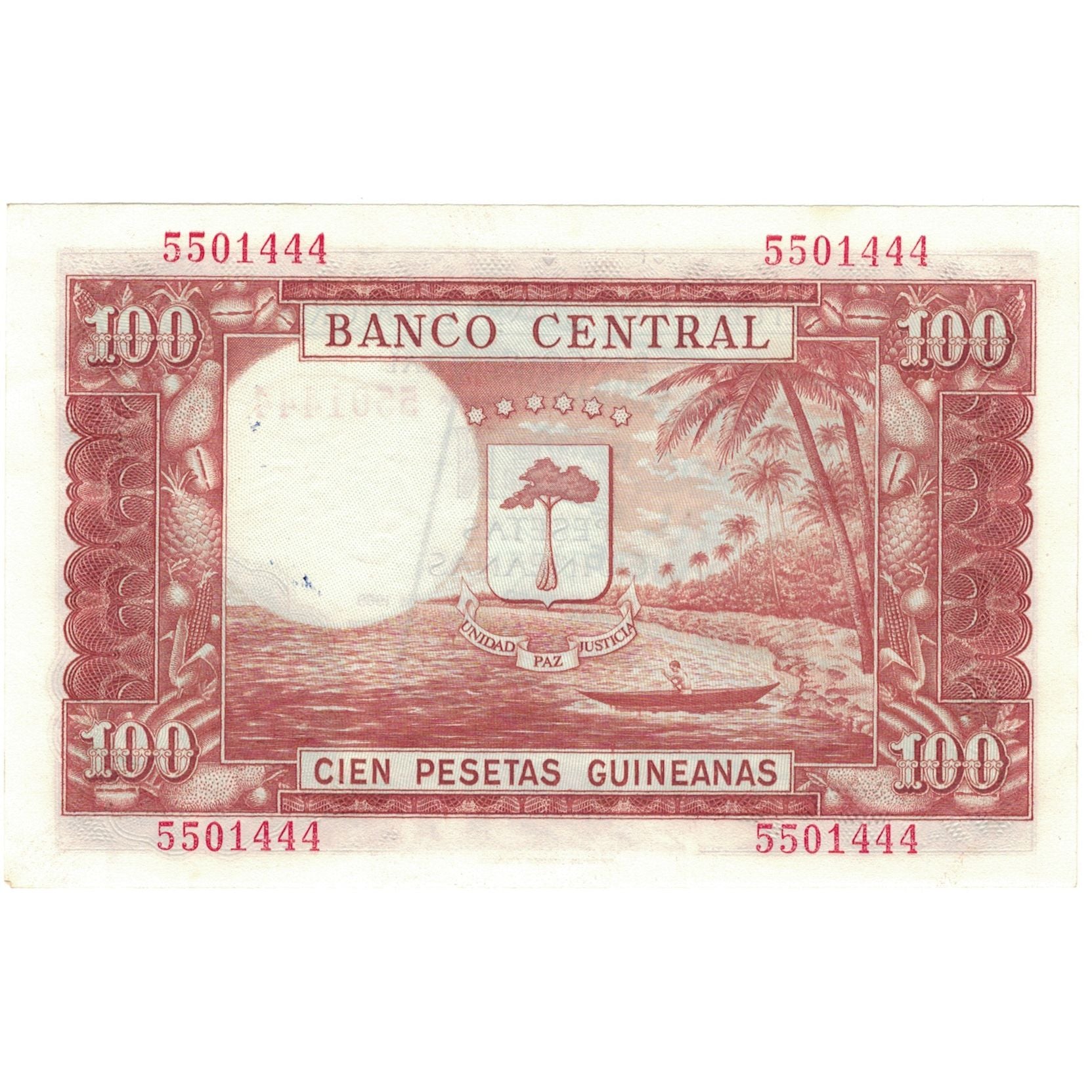 Billet, Equatorial Guinea, 1000 Bipkwele on 100 Pesetas, 1980, 1980-10-21