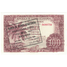 Banconote, Guinea equatoriale, 1000 Bipkwele on 100 Pesetas, 1980, 1980-10-21