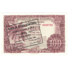 Nota, Guiné Equatorial, 1000 Bipkwele on 100 Pesetas, 1980, 1980-10-21, KM:18