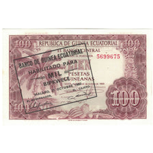 Banconote, Guinea equatoriale, 1000 Bipkwele on 100 Pesetas, 1980, 1980-10-21